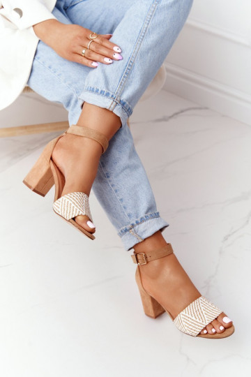 Žabky  s podpatky světle hnědá Honeymoon 2