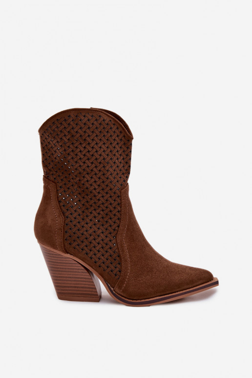 s ažurovými prvky Dámské podpatky hnědá Rivorina