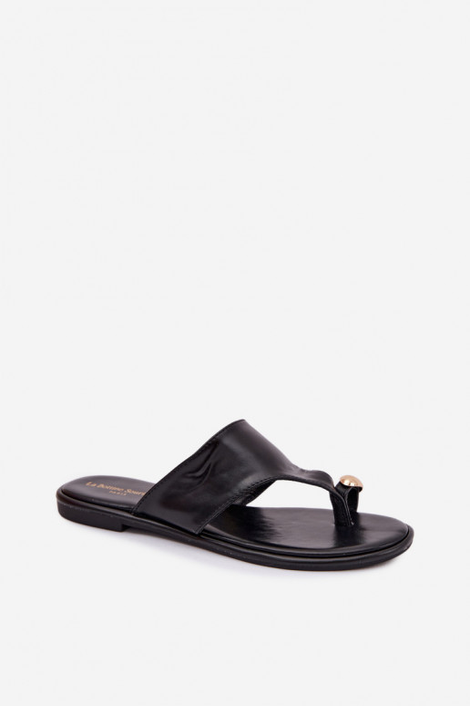 Pantofle  Eko  Ze zlaté barvym Detalem Černé Lavessa