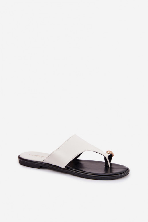 Pantofle  Eko  Ze zlaté barvym Detalem bílé Lavessa