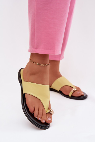 Pantofle  Eko  Ze zlaté barvym Detalem Žluté Lavessa 2