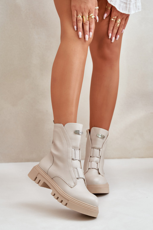 zateplené boty    Eko  slonová kost Mailyra