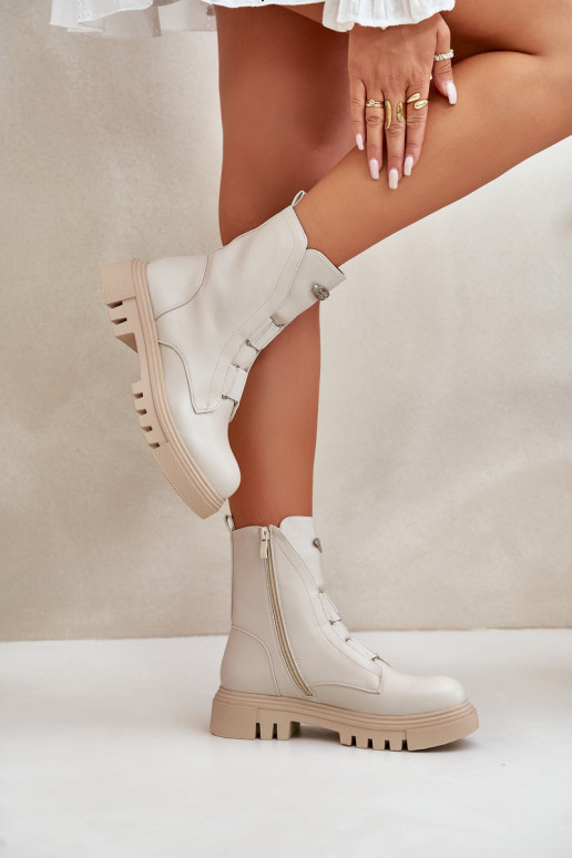 zateplené boty    Eko  slonová kost Mailyra