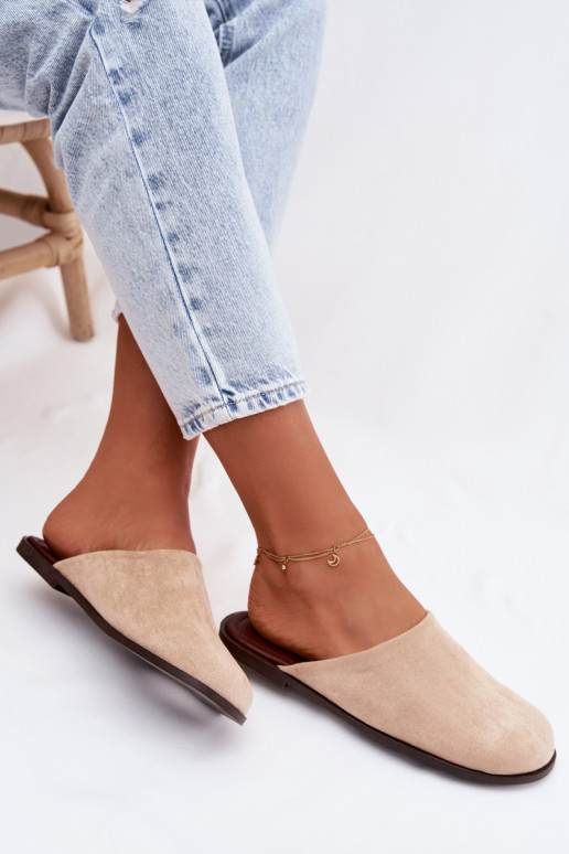 Pantofle  Z z eko semišeu béžové Veronelle