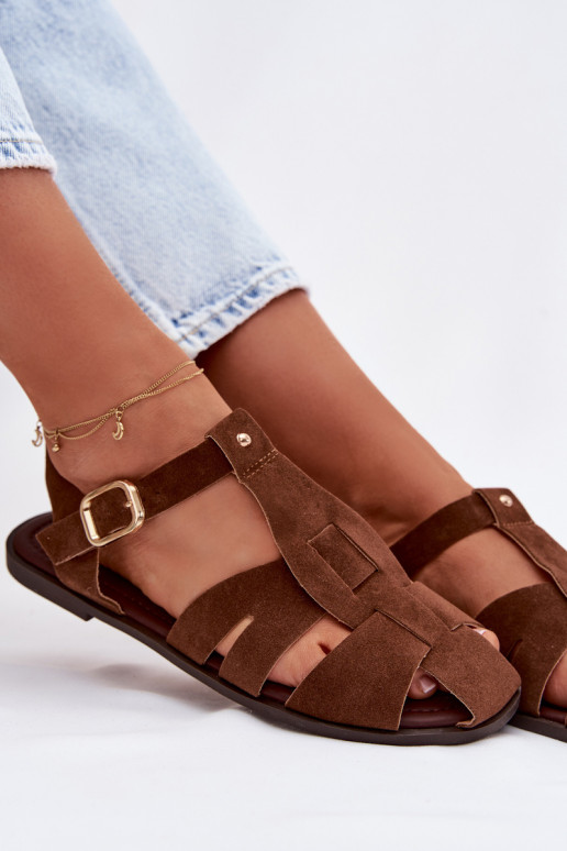 Dámské sandály Rzymianki Ploché boty hnědá Belanessa