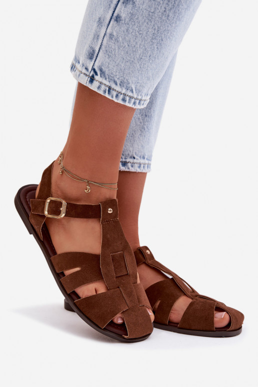 Dámské sandály Rzymianki Ploché boty hnědá Belanessa