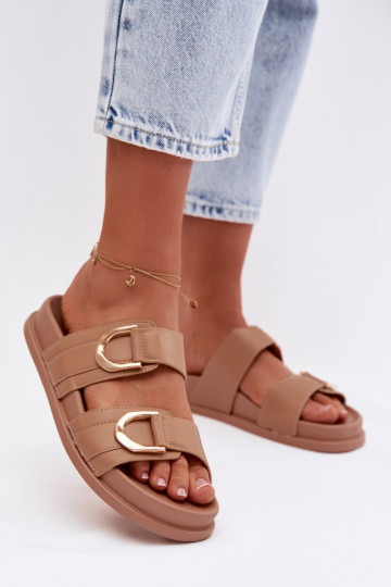 Eko Pantofle  s pruhy béžové Rosinessa 2