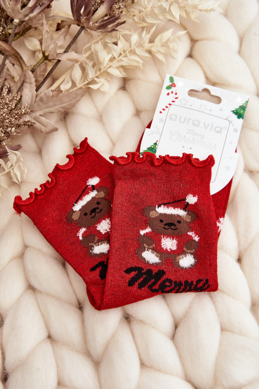  se třpytkami Vánoce Skarpety  červené