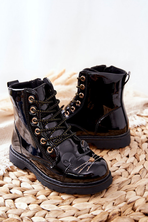 zateplené boty  se zipy Černé Mousie