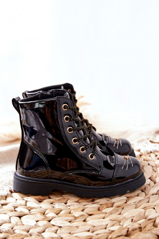 zateplené boty  se zipy Černé Mousie