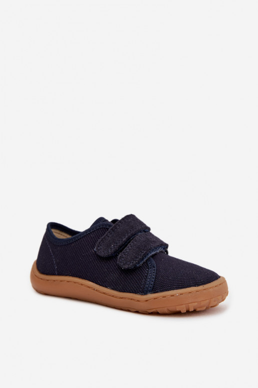 Pantofle Dětské Barefoot Froddo Canvas G1700440-2 tmavě modrá
