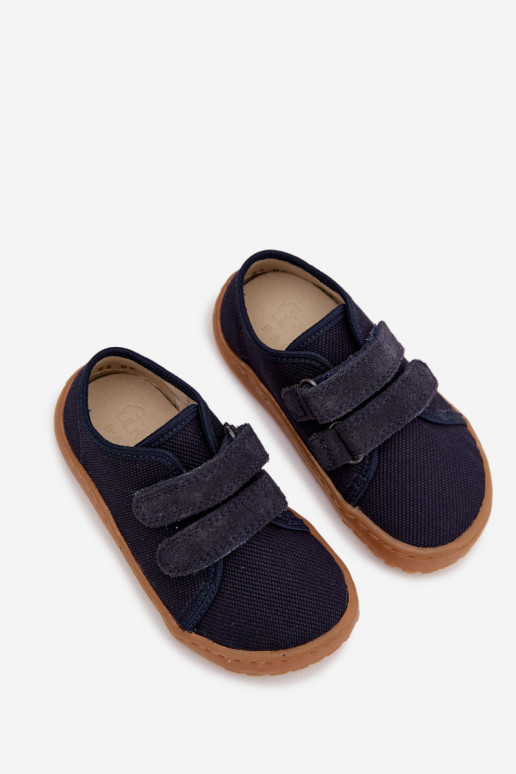 Pantofle Dětské Barefoot Froddo Canvas G1700440-2 tmavě modrá