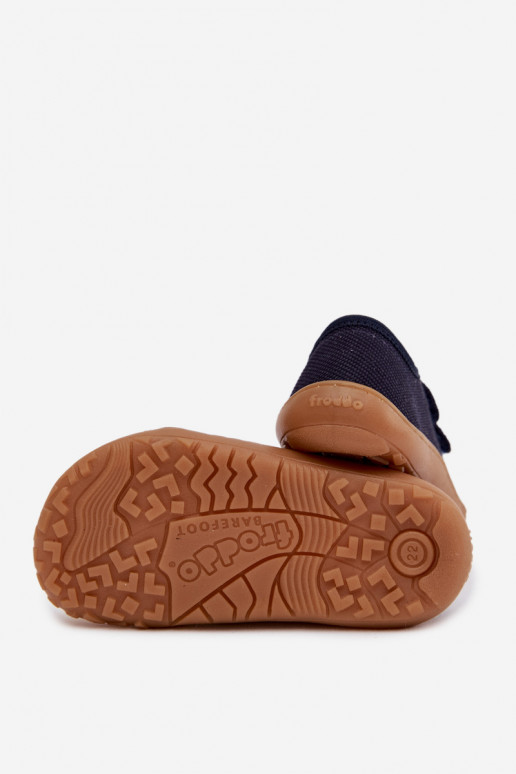 Pantofle Dětské Barefoot Froddo Canvas G1700440-2 tmavě modrá