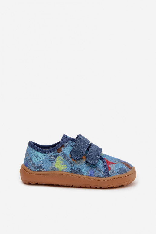 Pantofle Dětské Barefoot  Froddo Canvas G1700440-15 modrá