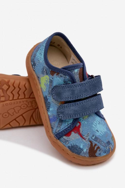 Pantofle Dětské Barefoot  Froddo Canvas G1700440-15 modrá
