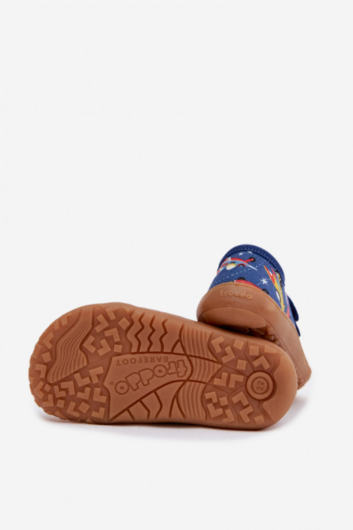 Pantofle Dětské Barefoot Statki Kosmiczne Froddo Canvas G1700440-5 modrá