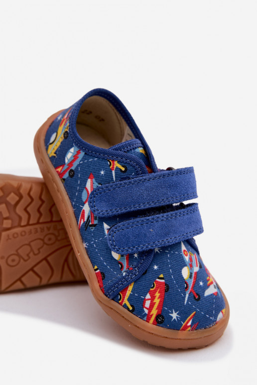 Pantofle Dětské Barefoot Statki Kosmiczne Froddo Canvas G1700440-5 modrá