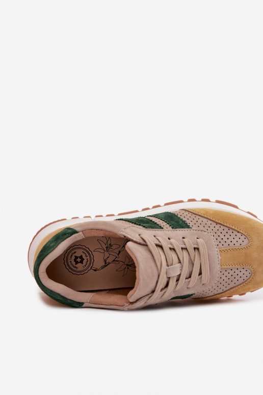 Tenisky  Z Naturalnego Zamszu béžové-Žluté Marceline