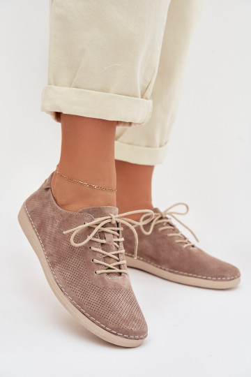 boty  Z Naturalnego Zamszu S.Barski LR61-7080 béžové 2