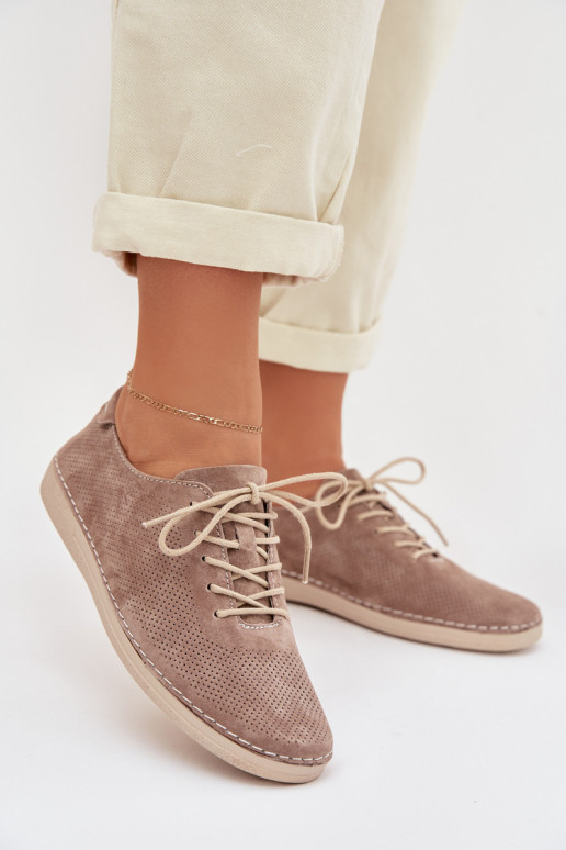 boty  Z Naturalnego Zamszu S.Barski LR61-7080 béžové