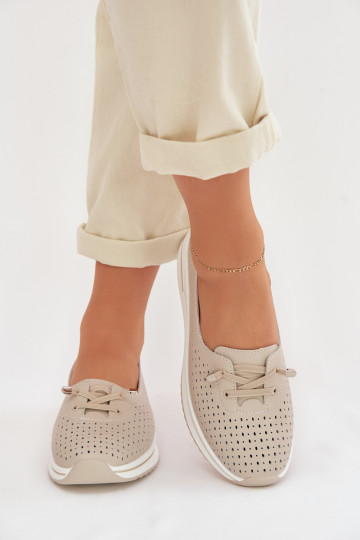  s ažurovými prvky boty  S.Barski LR61-7044 béžové 2