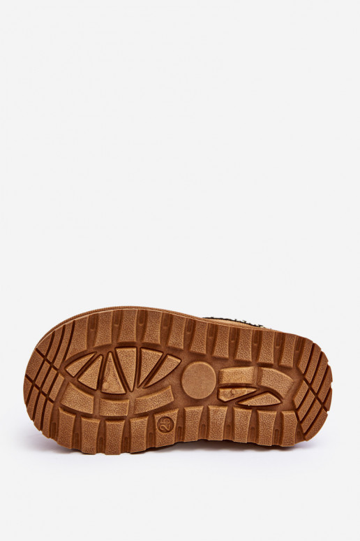 Pantofle Dětské Slip-on vzor zateplené hnědáOlivane