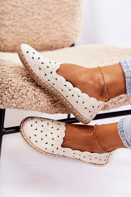  Slip-on vzor baleríny S květinami bílé Vennice