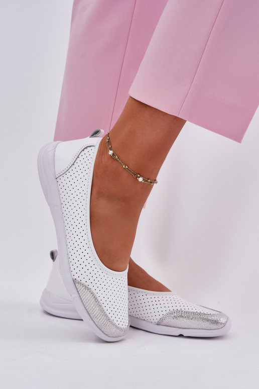   Ažurové baleríny bílé Lucy