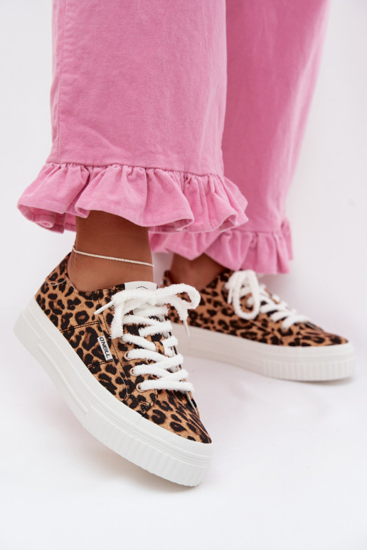 Ležérní obuv s platformou O`NEILL SPINNA C WOMEN LOW 90261009.92A se vzory leopardí kožešiny
