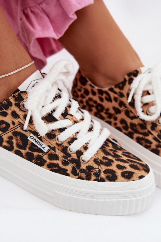 Ležérní obuv s platformou O`NEILL SPINNA C WOMEN LOW 90261009.92A se vzory leopardí kožešiny