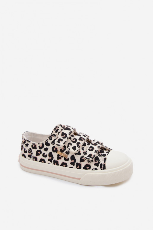 ležérní boty Dětské se samolepicími uzávěry Big Star TT374171 se vzory leopardí kožešiny