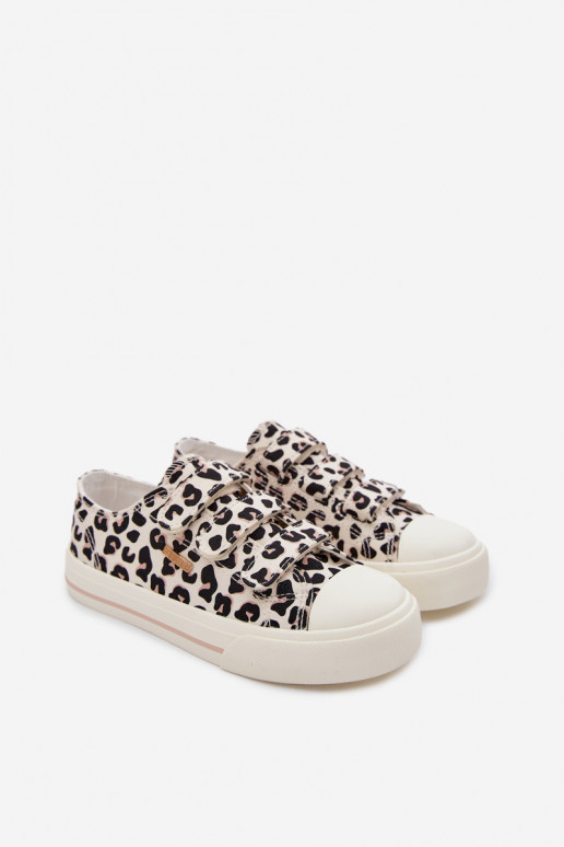 ležérní boty Dětské se samolepicími uzávěry Big Star TT374171 se vzory leopardí kožešiny