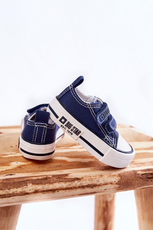 Dětské  ležérní boty se samolepicími uzávěry BIG STAR KK374081 tmavě modrá