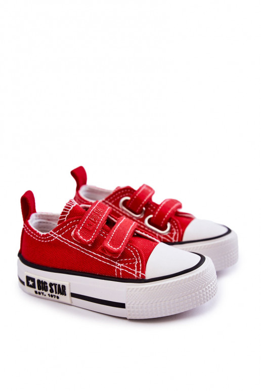 Dětské  ležérní boty se samolepicími uzávěry BIG STAR KK374082 červené
