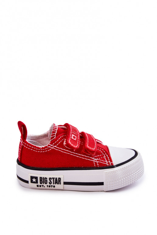 Dětské  ležérní boty se samolepicími uzávěry BIG STAR KK374082 červené