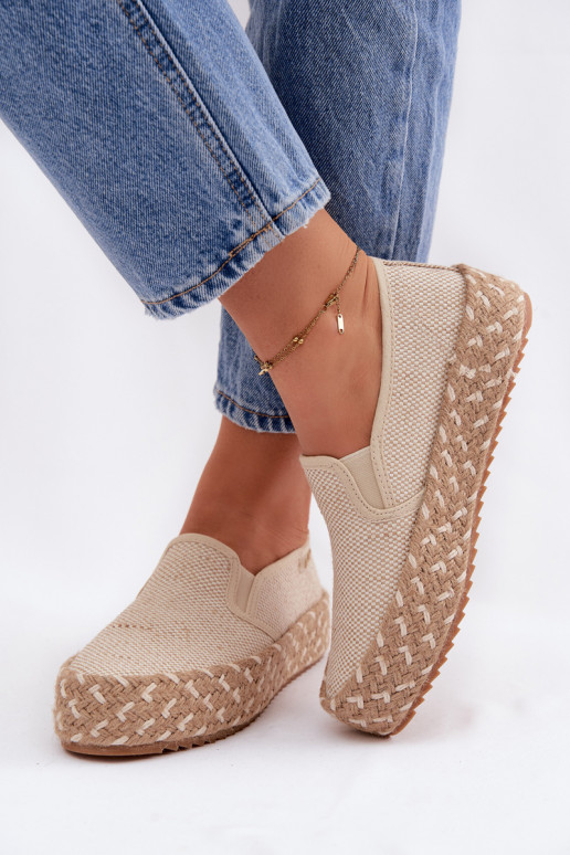 Espadrilky s platformou  Lee Cooper LCW-26-31-4332 béžové
