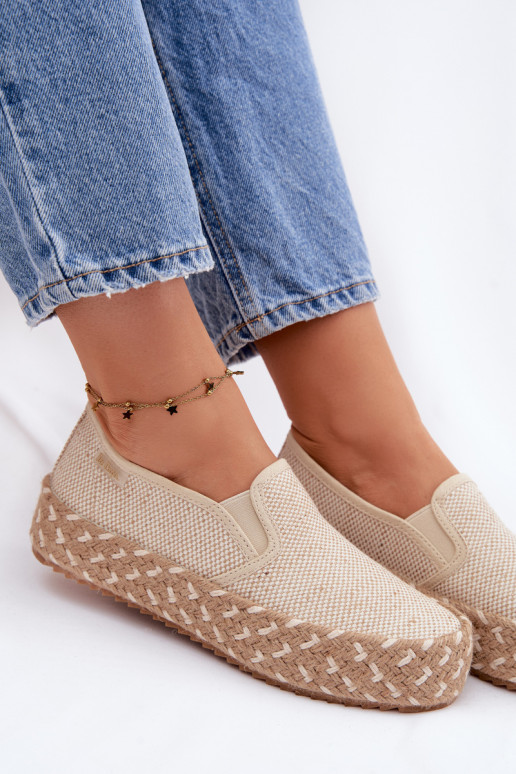 Espadrilky s platformou  Lee Cooper LCW-26-31-4332 béžové
