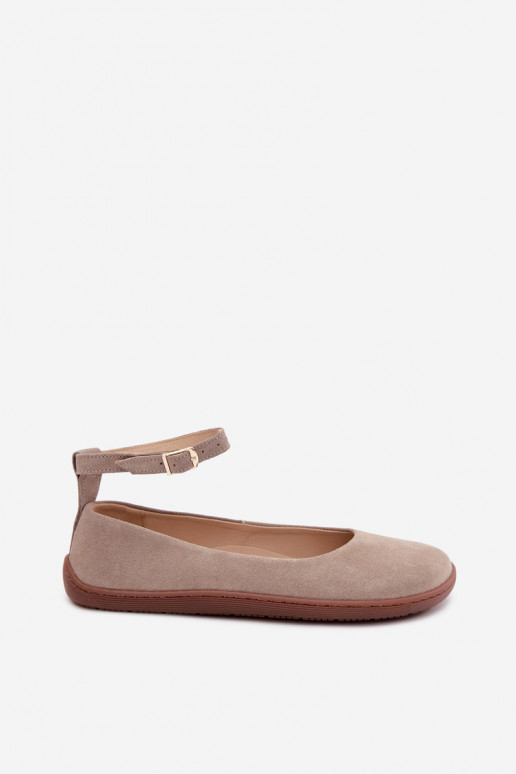 baleríny Barefoot Z Naturalnego Zamszu Zazoo 020 cappuccino