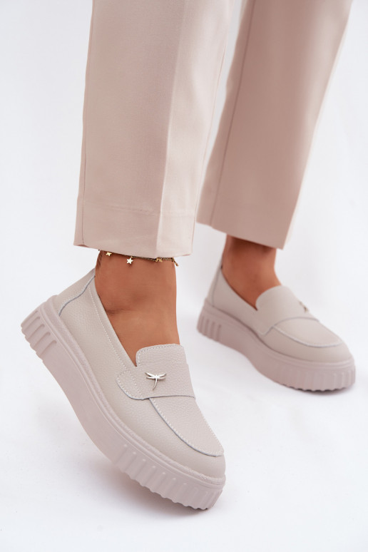  boty  s platformou Slip-on vzor Vinceza 93218 béžové