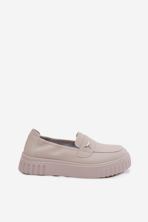  boty  s platformou Slip-on vzor Vinceza 93218 béžové