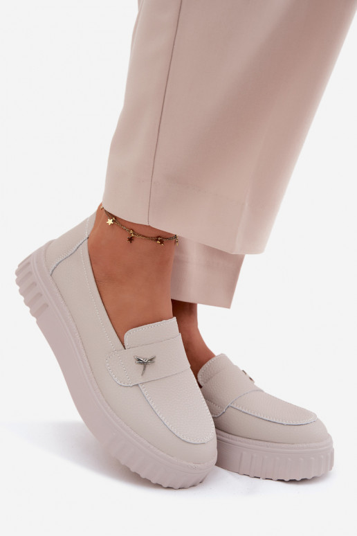  boty  s platformou Slip-on vzor Vinceza 93218 béžové