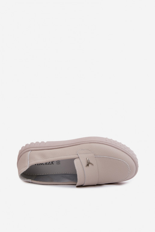  boty  s platformou Slip-on vzor Vinceza 93218 béžové
