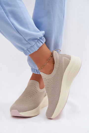 Slip-on vzor Tenisky   Kobbo 102424 béžové 2