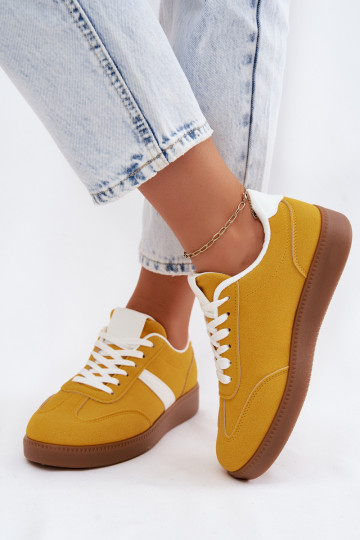Tenisky  Z Imitacji Zamszu Žluté Calira