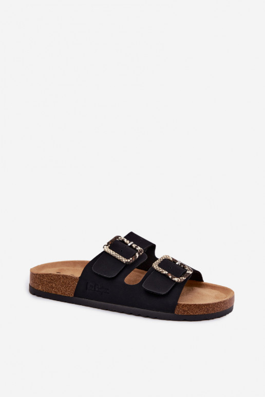 Dámské pantofle s přezkami Lee Cooper LCW-26-35-4450L Černé