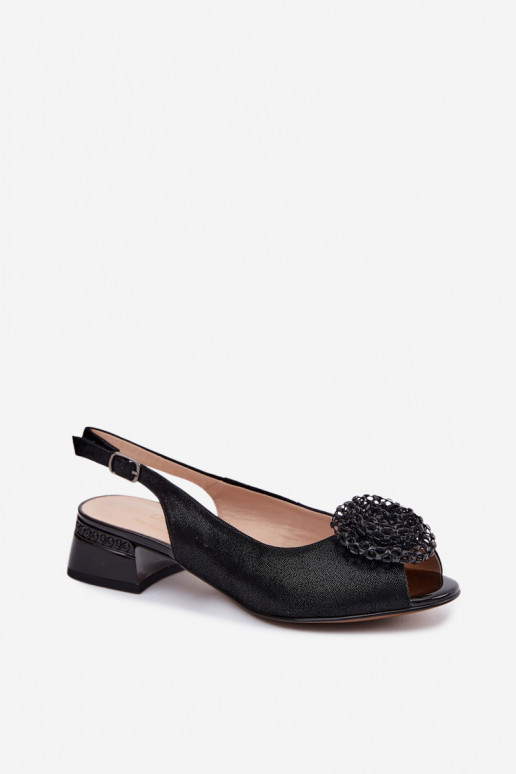 Dámské sandály   s ornamenty D&A CR61-3030 Černé