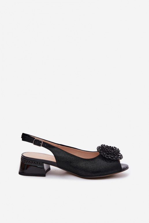 Dámské sandály   s ornamenty D&A CR61-3030 Černé