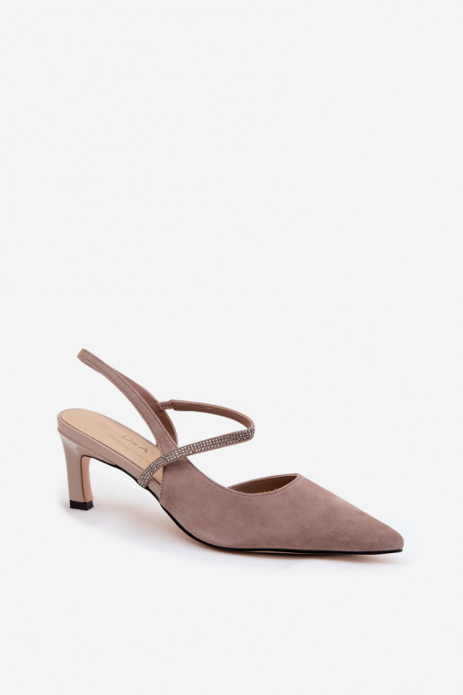  Elegantní vysoké podpatky Ze Zdobionym em D&A CR61-3048 béžové