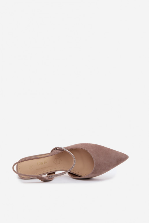 Elegantní vysoké podpatky Ze Zdobionym em D&A CR61-3048 béžové