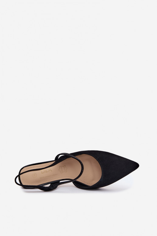  Elegantní vysoké podpatky Ze Zdobionym em D&A CR61-3048 Černé